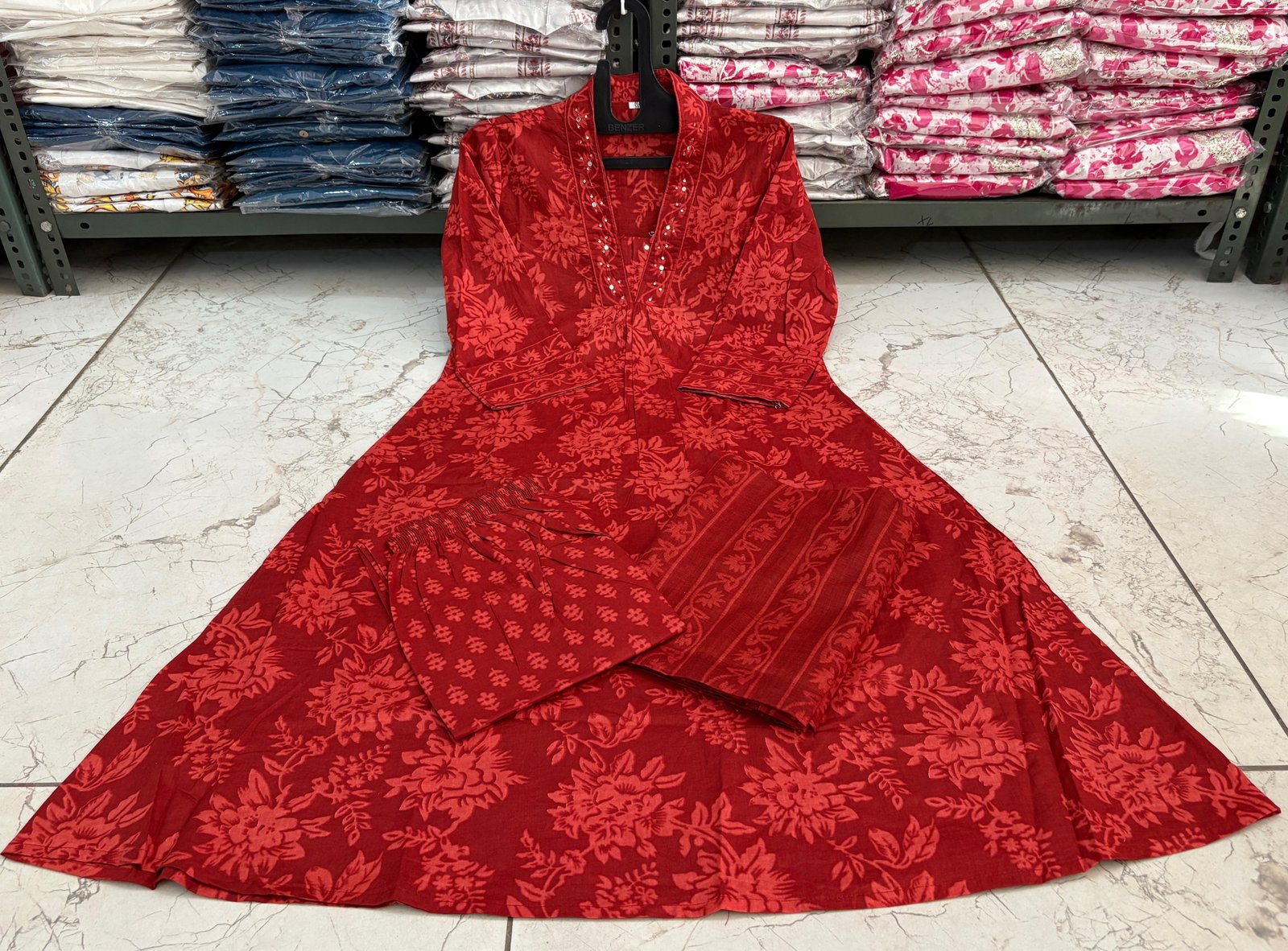 Floral Cotton A-Line Pant Set